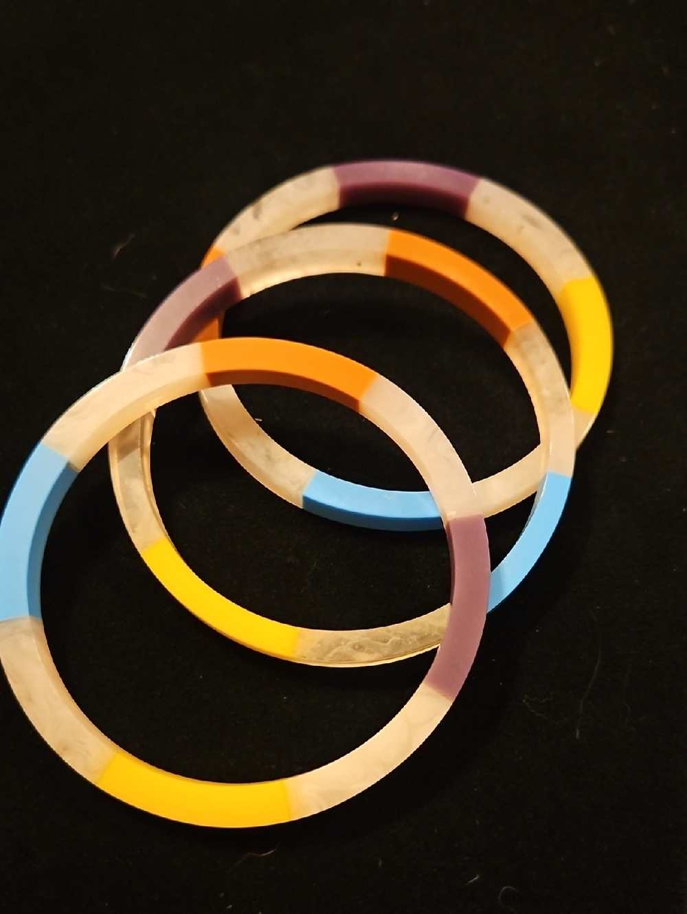 Plunder Resin Stackable Bracelets in Yellow, Blue, Orange, Purple